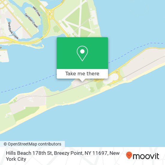 Mapa de Hills Beach 178th St, Breezy Point, NY 11697