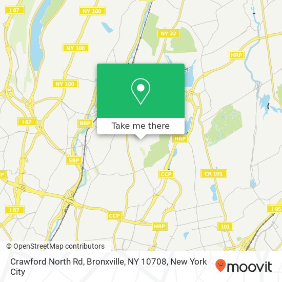 Mapa de Crawford North Rd, Bronxville, NY 10708