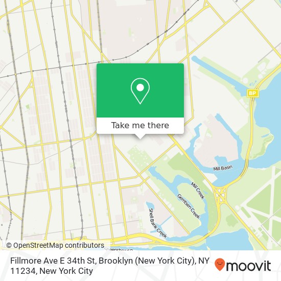 Mapa de Fillmore Ave E 34th St, Brooklyn (New York City), NY 11234