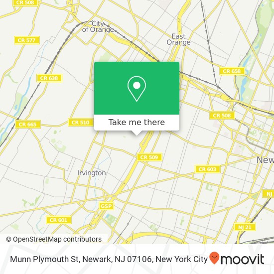 Mapa de Munn Plymouth St, Newark, NJ 07106