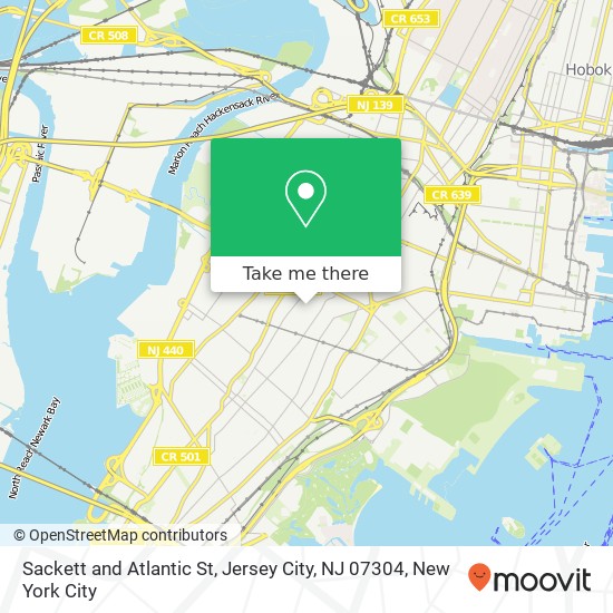 Mapa de Sackett and Atlantic St, Jersey City, NJ 07304