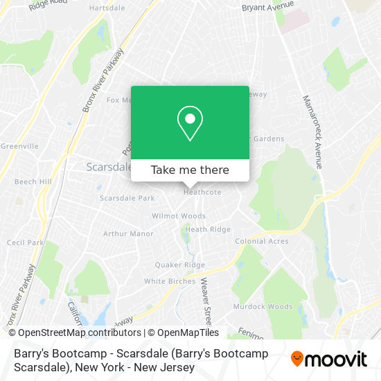 Mapa de Barry's Bootcamp - Scarsdale