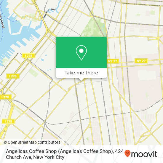 Mapa de Angelicas Coffee Shop (Angelica's Coffee Shop), 424 Church Ave