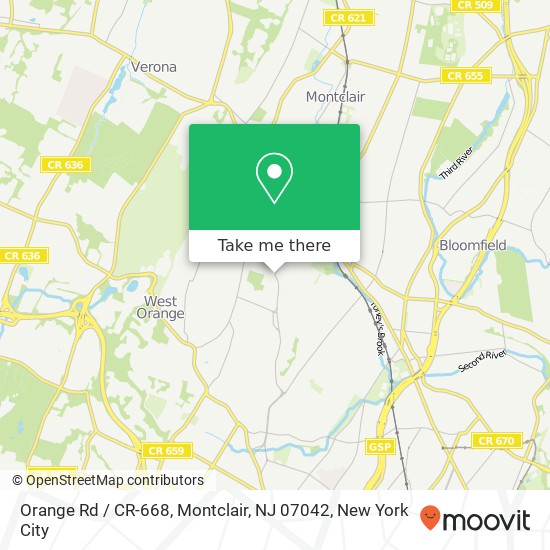 Mapa de Orange Rd / CR-668, Montclair, NJ 07042