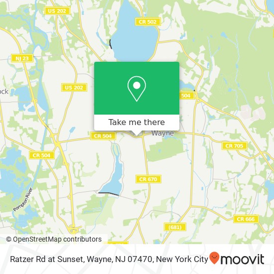 Mapa de Ratzer Rd at Sunset, Wayne, NJ 07470