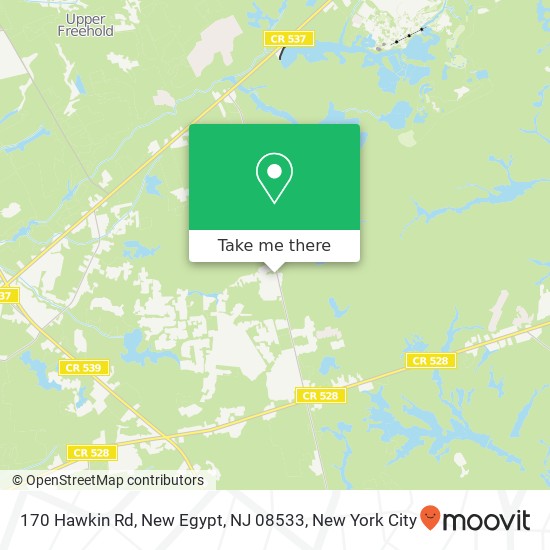 Mapa de 170 Hawkin Rd, New Egypt, NJ 08533