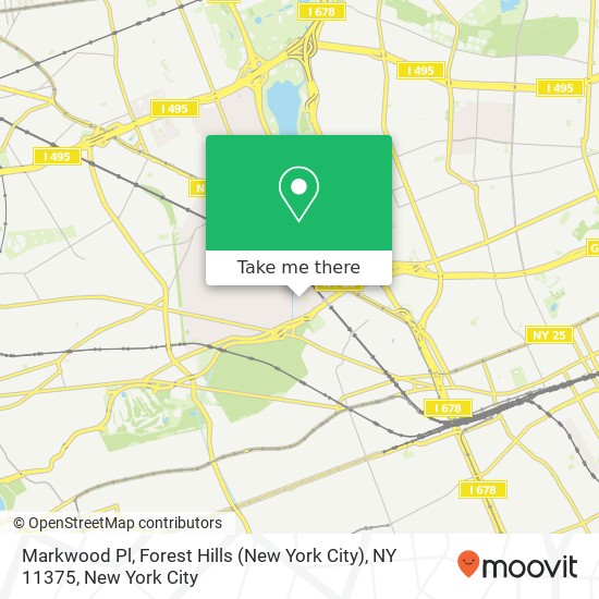 Mapa de Markwood Pl, Forest Hills (New York City), NY 11375