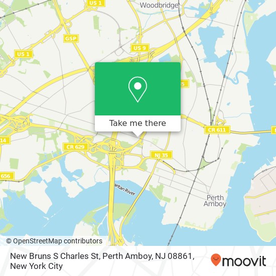 Mapa de New Bruns S Charles St, Perth Amboy, NJ 08861