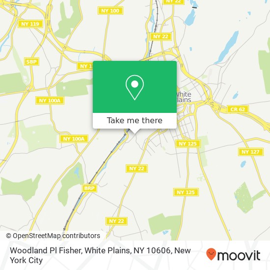 Mapa de Woodland Pl Fisher, White Plains, NY 10606