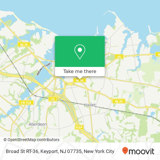 Broad St RT-36, Keyport, NJ 07735 map