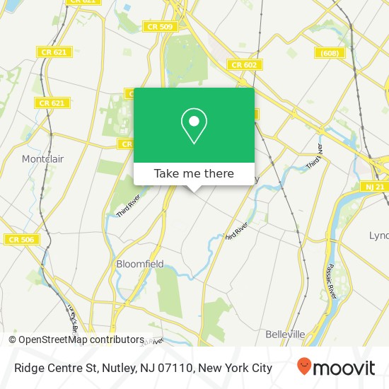 Ridge Centre St, Nutley, NJ 07110 map