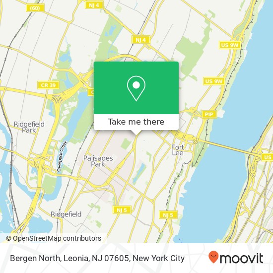 Mapa de Bergen North, Leonia, NJ 07605