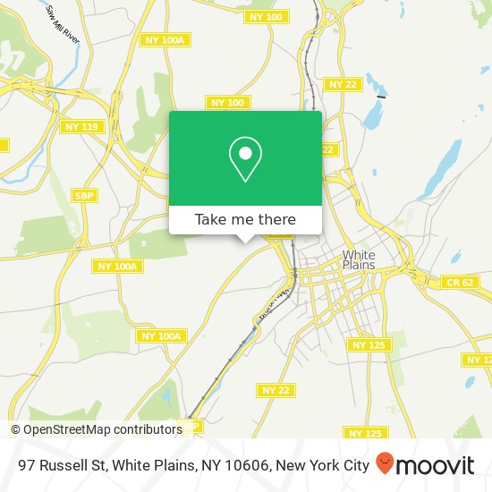 Mapa de 97 Russell St, White Plains, NY 10606
