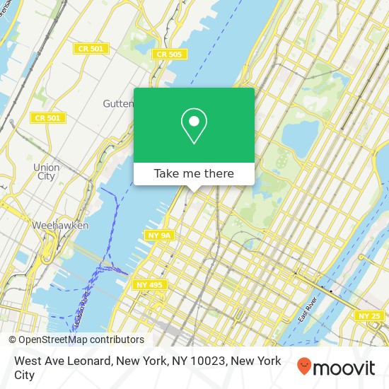 Mapa de West Ave Leonard, New York, NY 10023