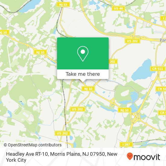 Headley Ave RT-10, Morris Plains, NJ 07950 map