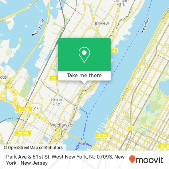 Park Ave & 61st St, West New York, NJ 07093 map