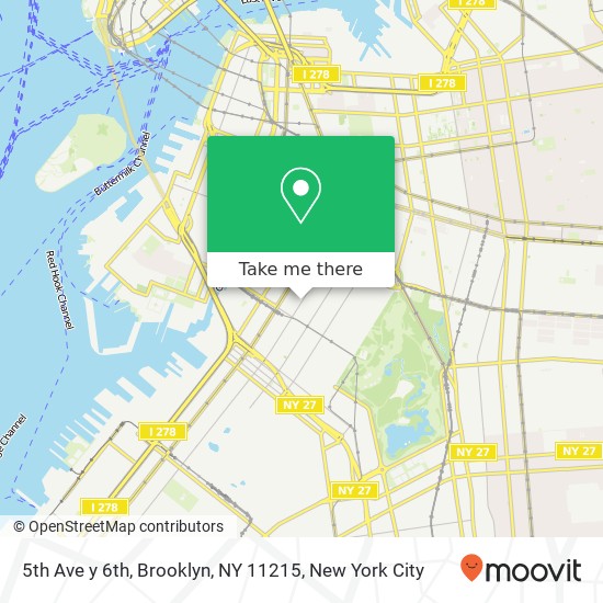 Mapa de 5th Ave y 6th, Brooklyn, NY 11215
