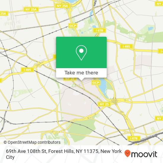 69th Ave 108th St, Forest Hills, NY 11375 map
