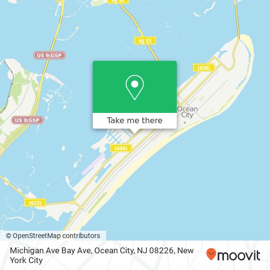 Mapa de Michigan Ave Bay Ave, Ocean City, NJ 08226