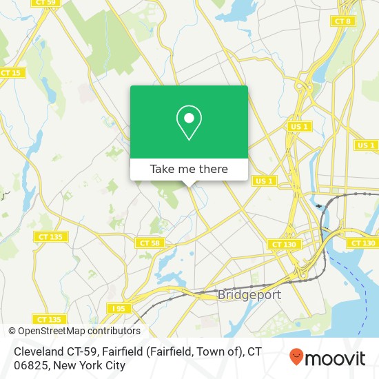 Cleveland CT-59, Fairfield (Fairfield, Town of), CT 06825 map
