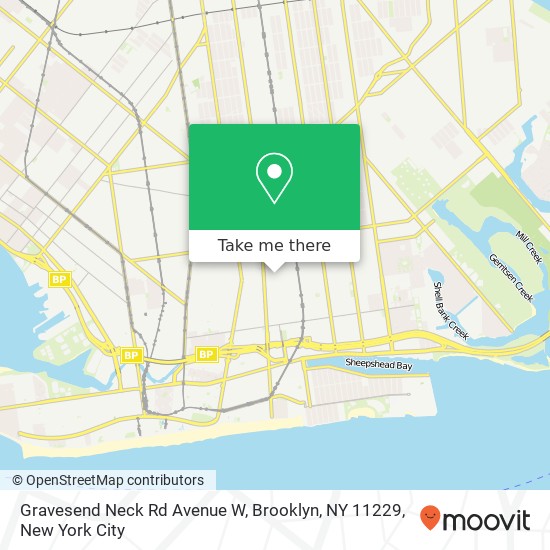 Mapa de Gravesend Neck Rd Avenue W, Brooklyn, NY 11229
