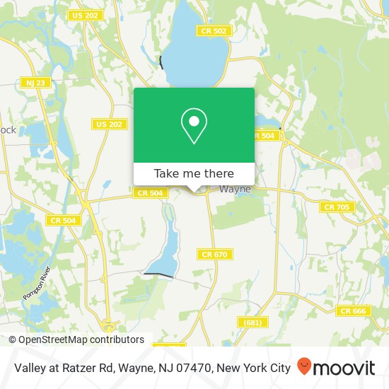 Mapa de Valley at Ratzer Rd, Wayne, NJ 07470