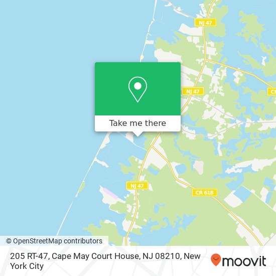 Mapa de 205 RT-47, Cape May Court House, NJ 08210