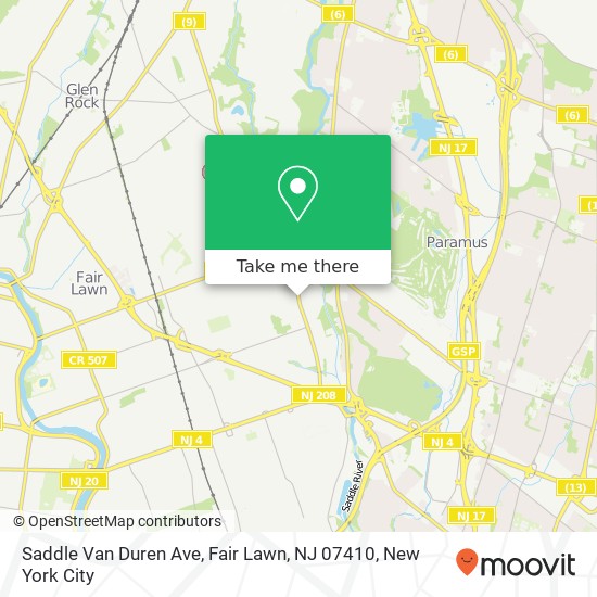 Saddle Van Duren Ave, Fair Lawn, NJ 07410 map