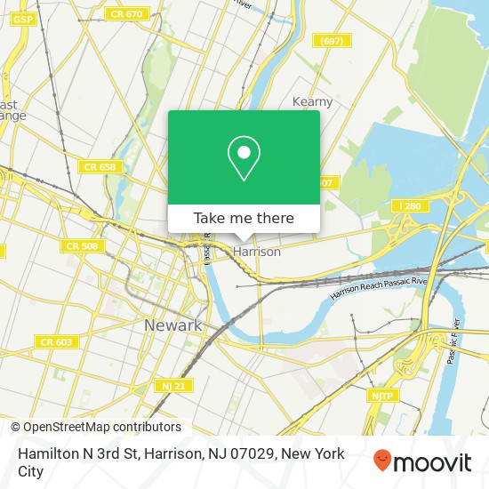 Hamilton N 3rd St, Harrison, NJ 07029 map