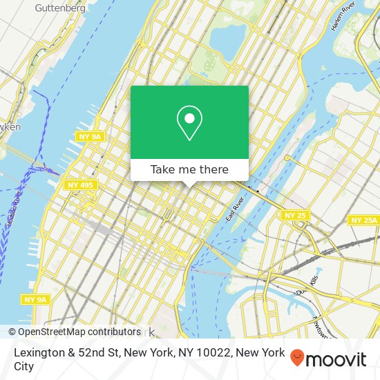 Mapa de Lexington & 52nd St, New York, NY 10022