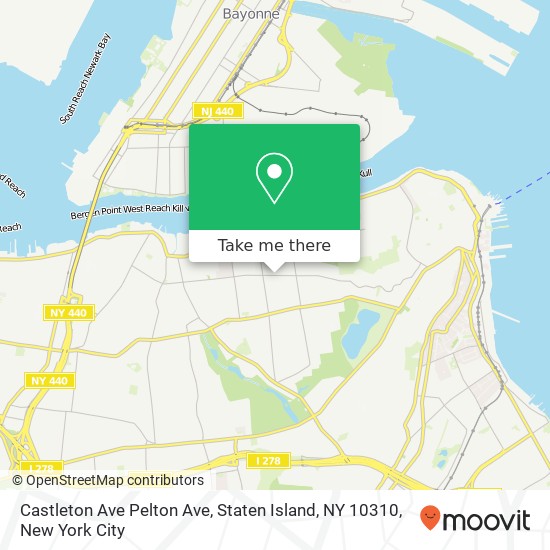 Mapa de Castleton Ave Pelton Ave, Staten Island, NY 10310