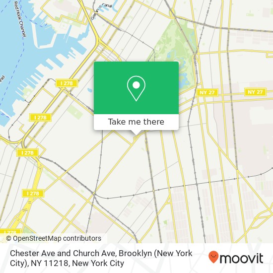 Mapa de Chester Ave and Church Ave, Brooklyn (New York City), NY 11218