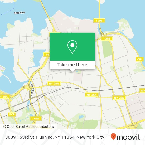 Mapa de 3089 153rd St, Flushing, NY 11354