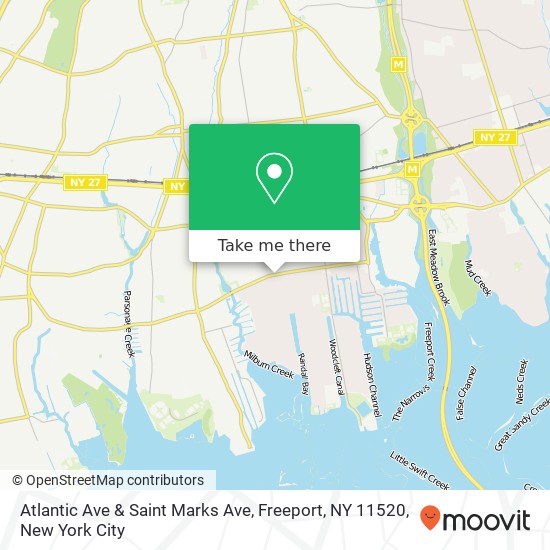 Mapa de Atlantic Ave & Saint Marks Ave, Freeport, NY 11520