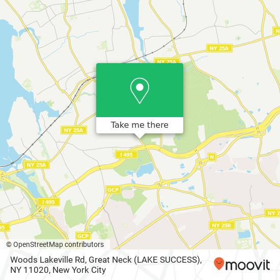 Mapa de Woods Lakeville Rd, Great Neck (LAKE SUCCESS), NY 11020