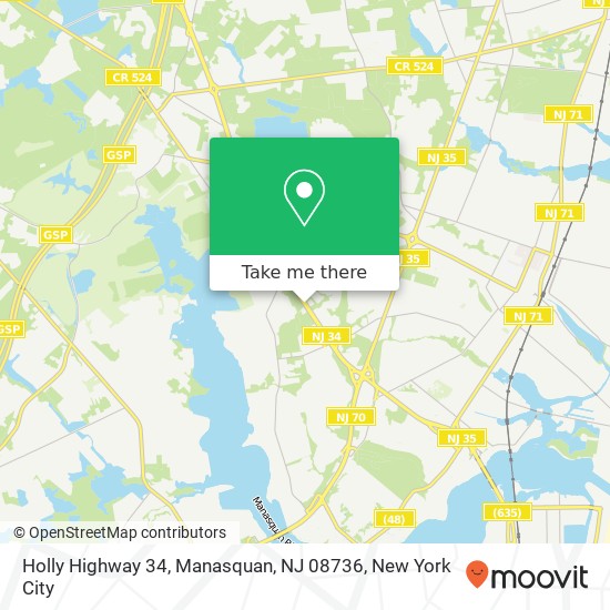 Mapa de Holly Highway 34, Manasquan, NJ 08736