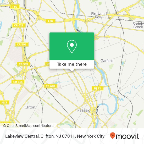 Mapa de Lakeview Central, Clifton, NJ 07011