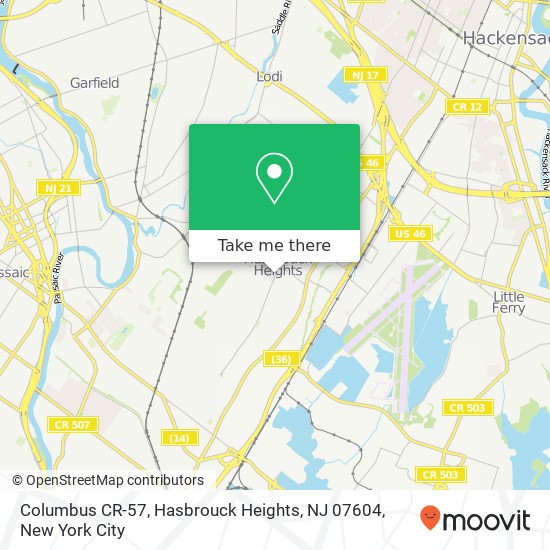Columbus CR-57, Hasbrouck Heights, NJ 07604 map