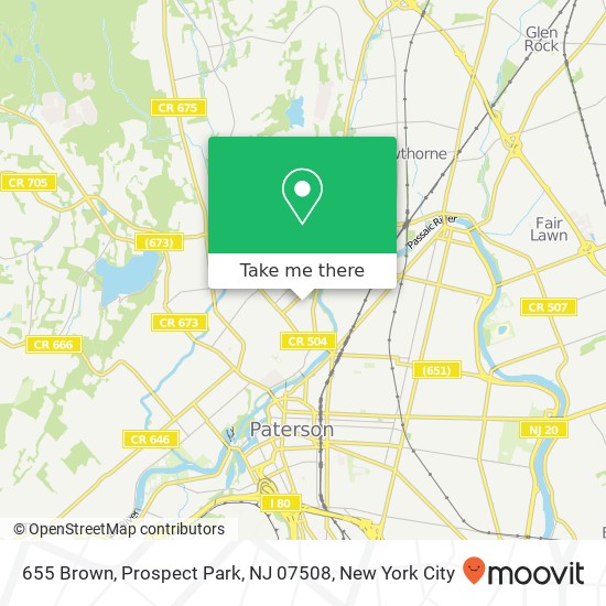 Mapa de 655 Brown, Prospect Park, NJ 07508
