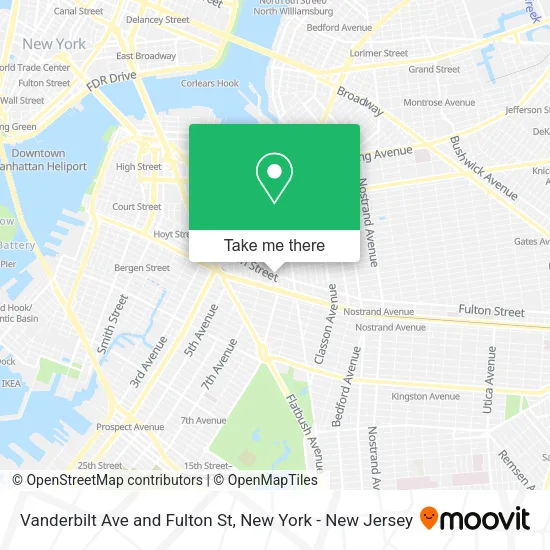 Vanderbilt Ave and Fulton St map
