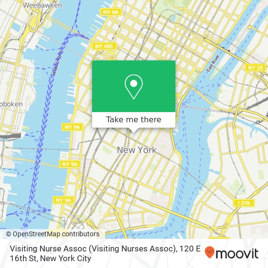 Mapa de Visiting Nurse Assoc (Visiting Nurses Assoc), 120 E 16th St