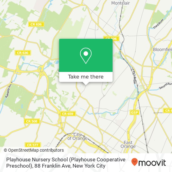 Mapa de Playhouse Nursery School (Playhouse Cooperative Preschool), 88 Franklin Ave