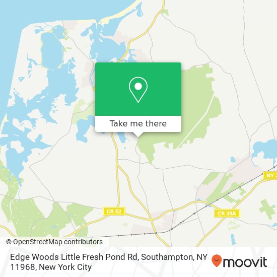Mapa de Edge Woods Little Fresh Pond Rd, Southampton, NY 11968