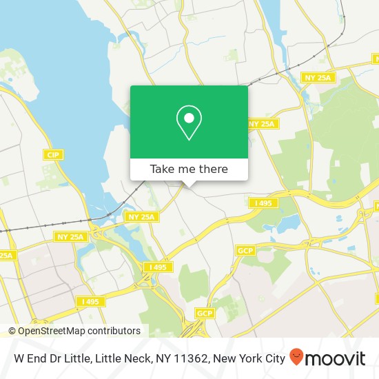 Mapa de W End Dr Little, Little Neck, NY 11362