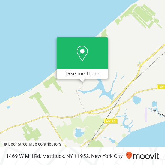 Mapa de 1469 W Mill Rd, Mattituck, NY 11952