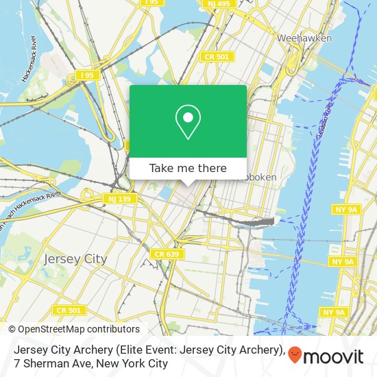 Mapa de Jersey City Archery (Elite Event: Jersey City Archery), 7 Sherman Ave