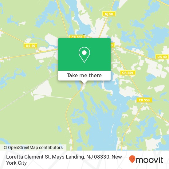 Mapa de Loretta Clement St, Mays Landing, NJ 08330
