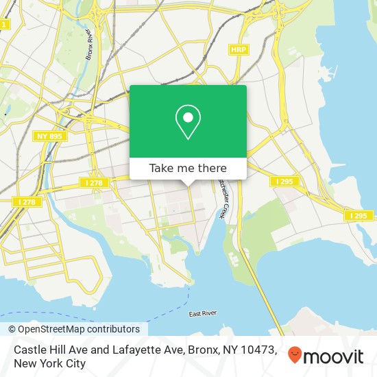 Castle Hill Ave and Lafayette Ave, Bronx, NY 10473 map