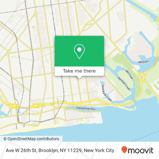Mapa de Ave W 26th St, Brooklyn, NY 11229