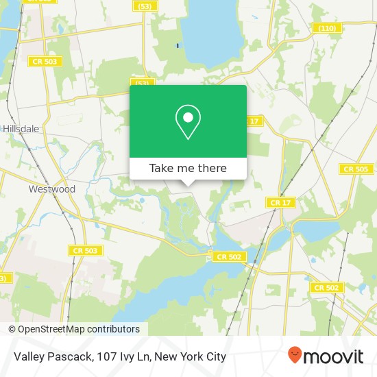 Valley Pascack, 107 Ivy Ln map